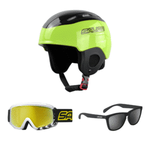 Salice sun and ski glasses + ski helmet one size Lime (Bundle Junior)