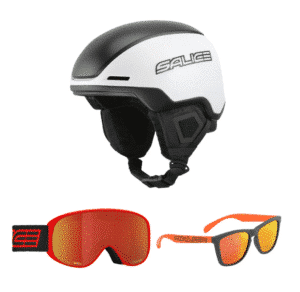 Salice sun and ski glasses + ski helmet 56-61 White-Black (Bundle)