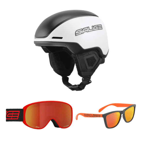 Salice sun and ski glasses + ski helmet one size Fuchsia (Bundle Junior)