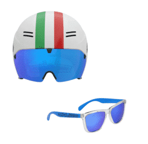 Salice ski glasses + ski helmet 52-58 White Visor (Bundle)