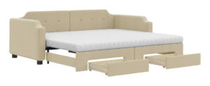 vidaXL divano letto estraibile (3197687) - Cream