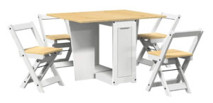 vidaXL Esszimmer-Set 92cm (3295717) - White/Honeybrown