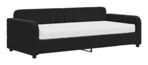 vidaXL letto da giorno con materasso (3196909) - Black